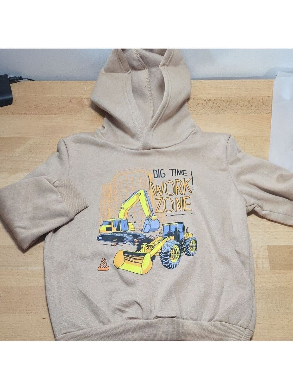 SHEIN Tan and Yellow Hoodie with Playful Graphic